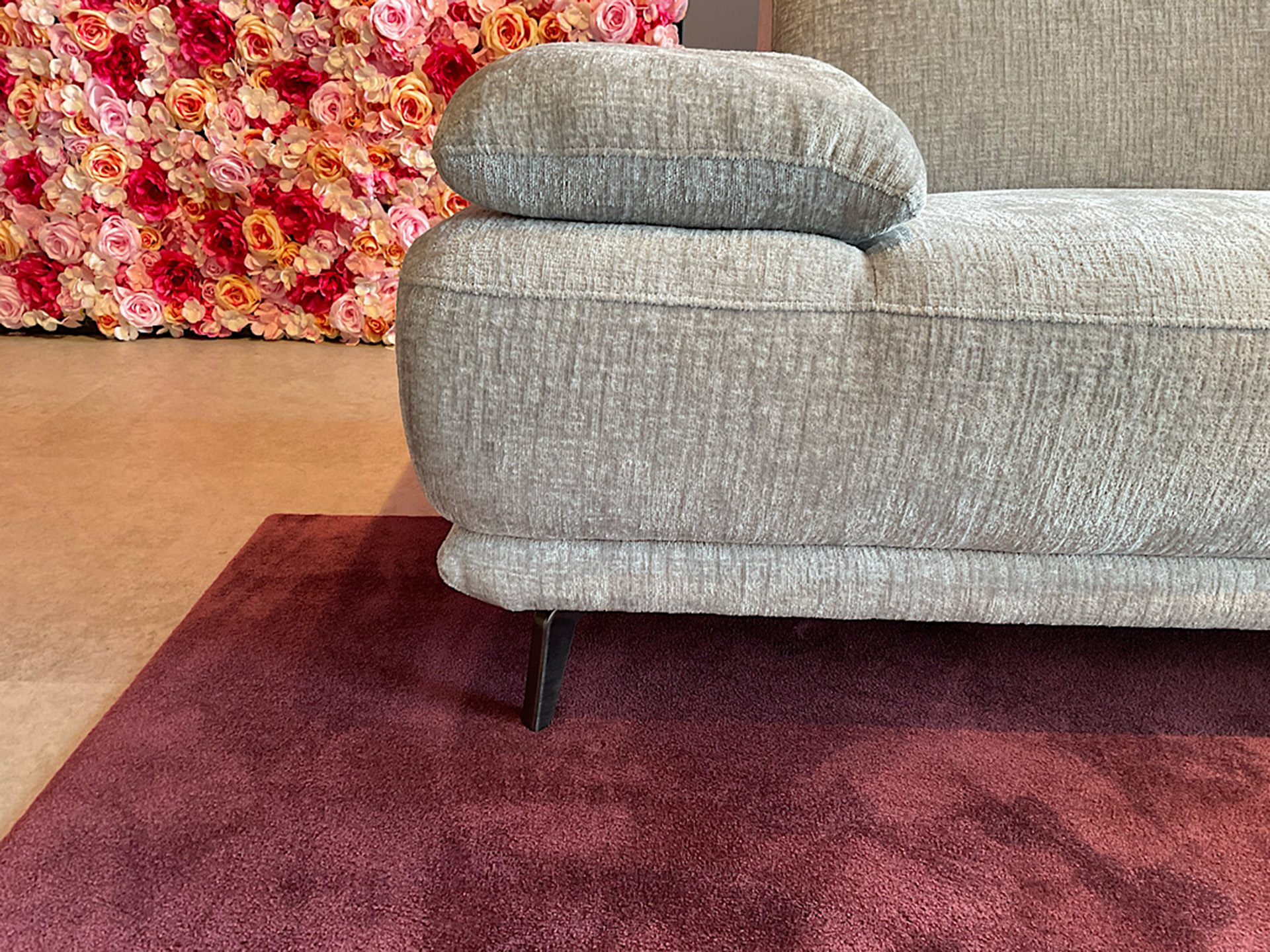 Cuoio Stoff Ecksofa inkl. Kopfteilverstellung 
