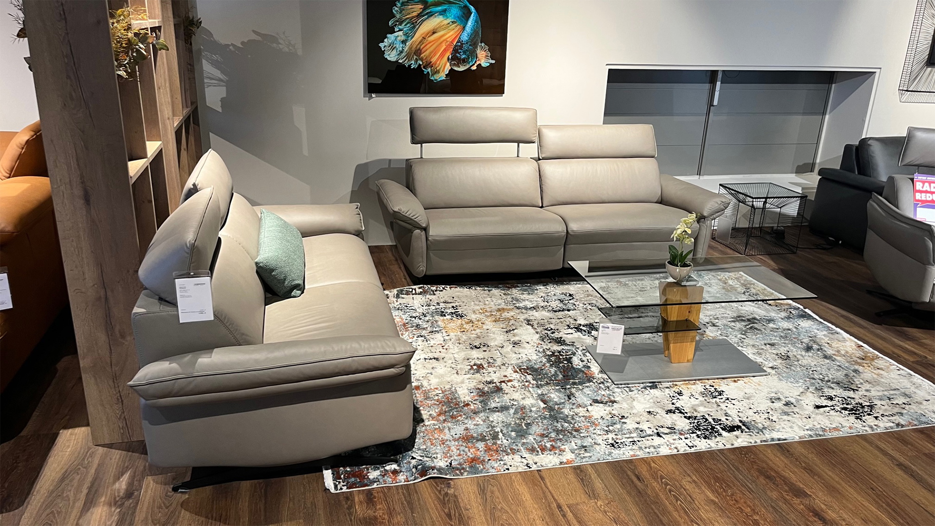 Himolla Couchgarnitur mit motorischen Funktionen und Akku in Leder-0147109401-36WW-A