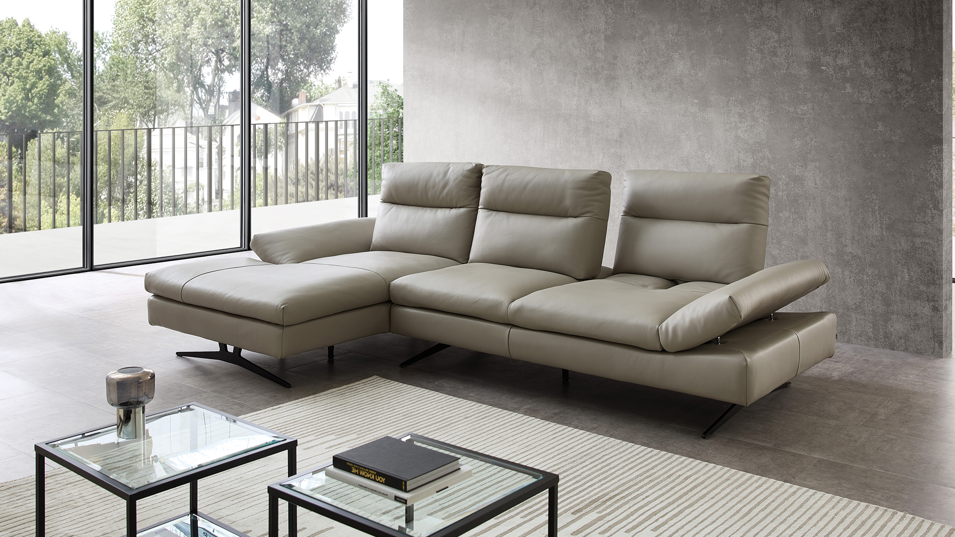 Cuoio Ecksofa Letizia mit manueller Sitztiefenverstellung in Leder-05971024WW