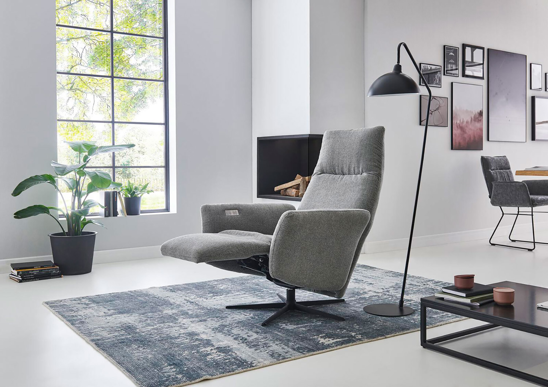 Stoff Relaxsessel Modern inkl. manueller Relaxfunktion