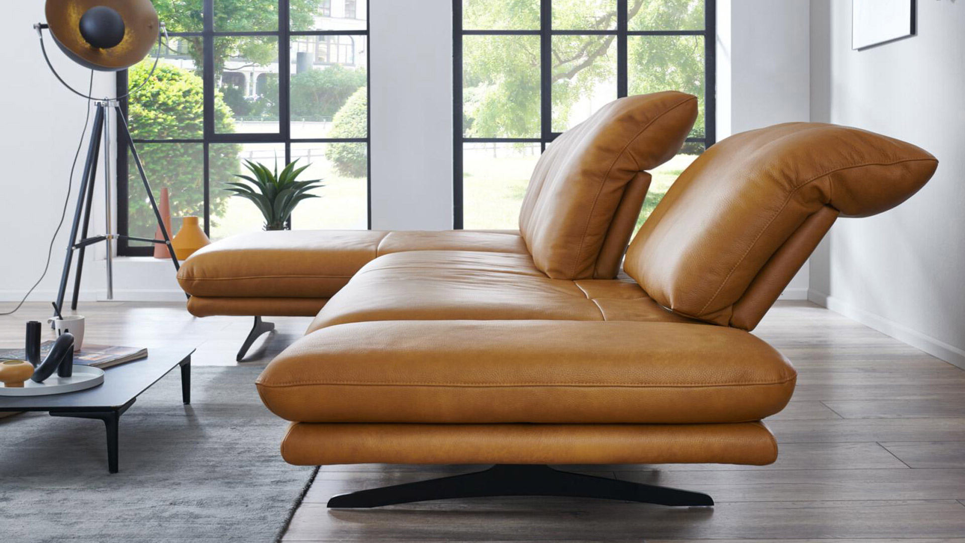 W. Schillig Ecksofa Sohoo mit Sitztiefenverstellung in Leder 