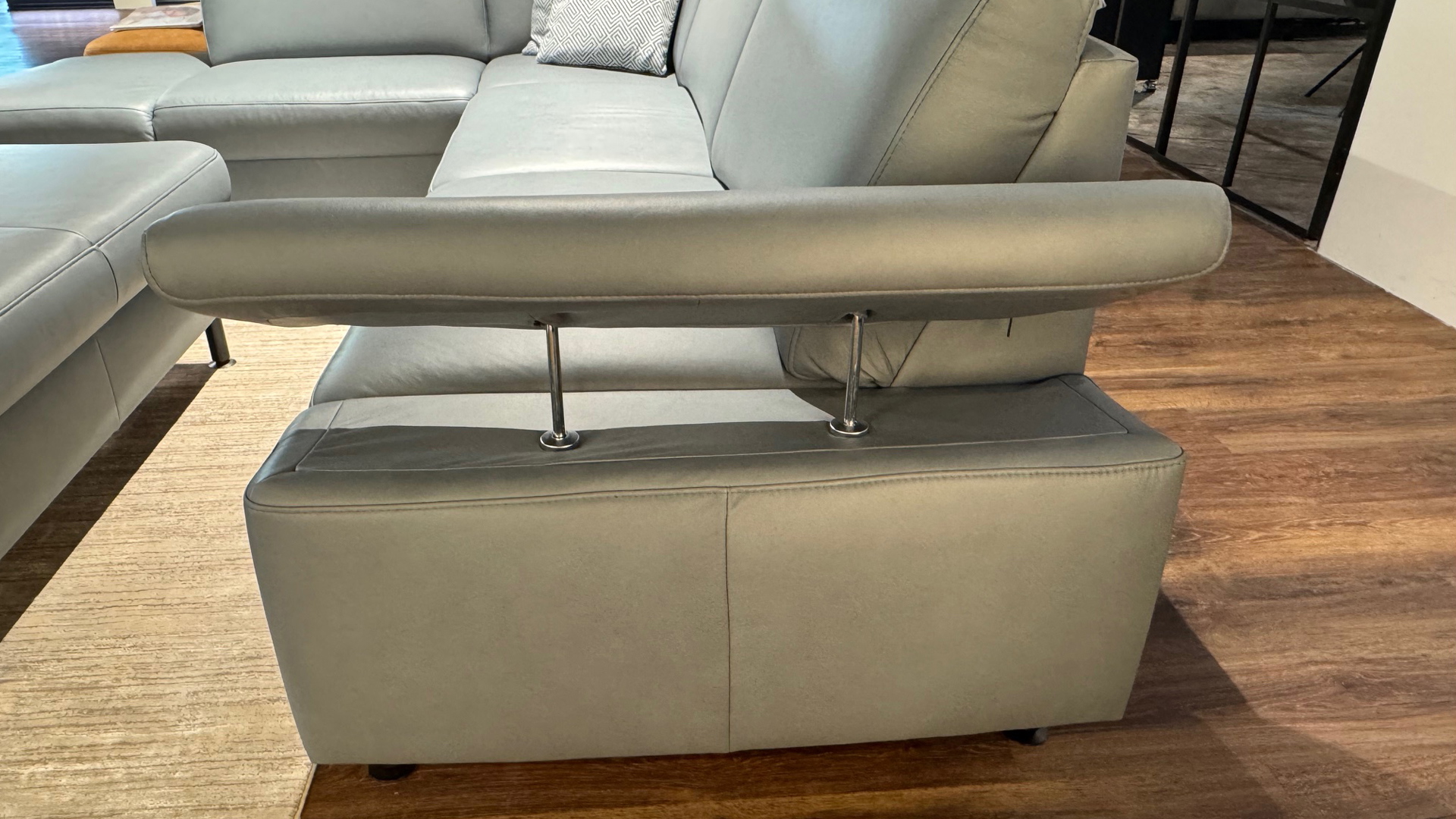 Modulmaster Ecksofa inkl. vielen Funktionen mit Hocker in Leder-0775015506-04WW-A