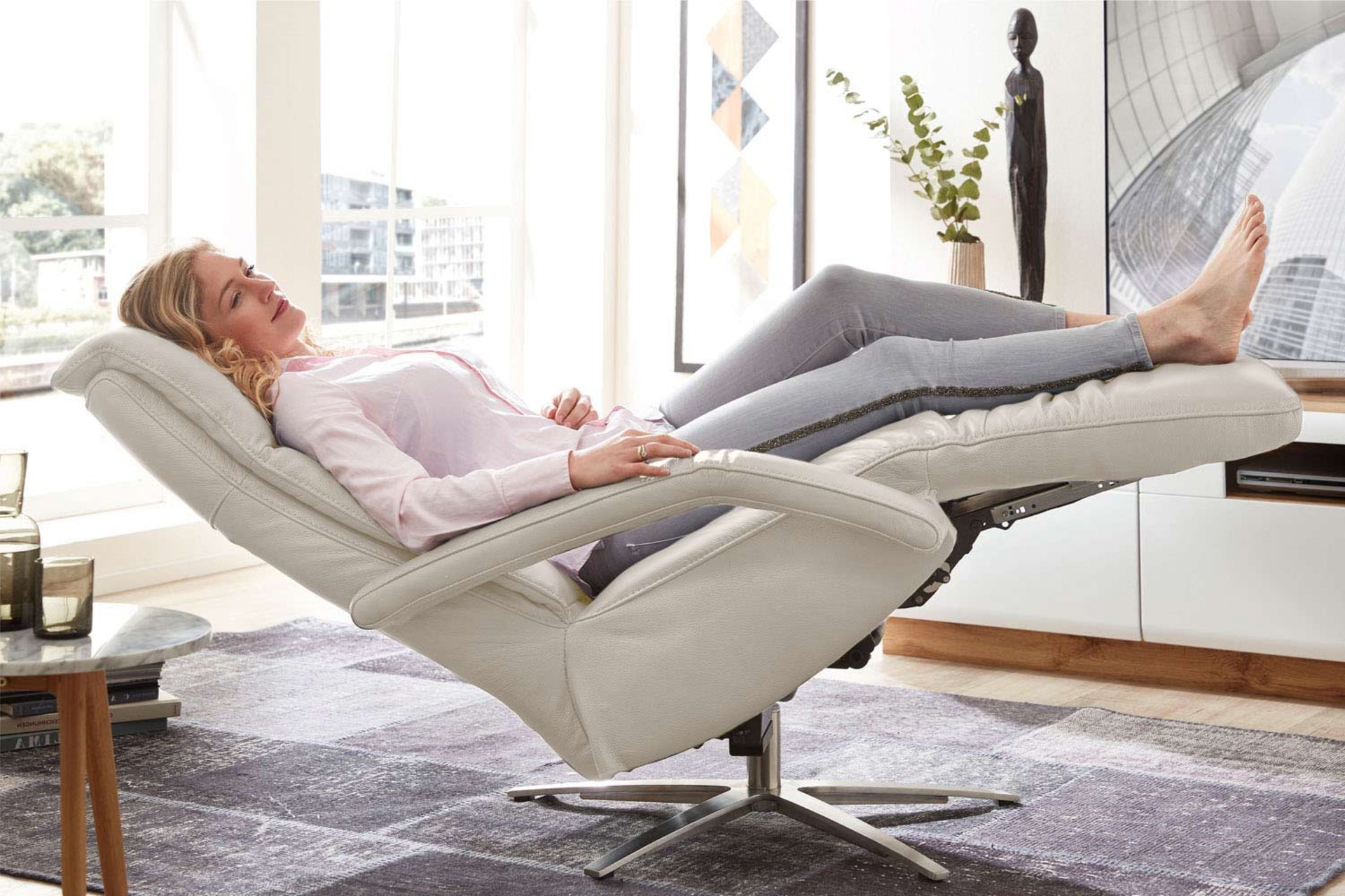 Echt Leder Relaxsessel Madrid mit Herz-Waage Funktion