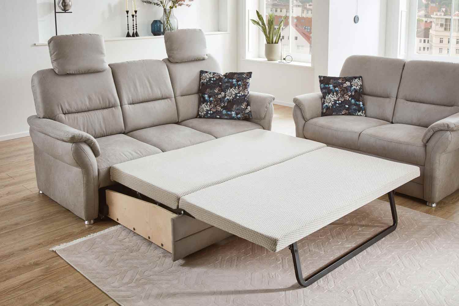 Couchgarnitur mit Federkernpolsterung in Mikrofaserstoff