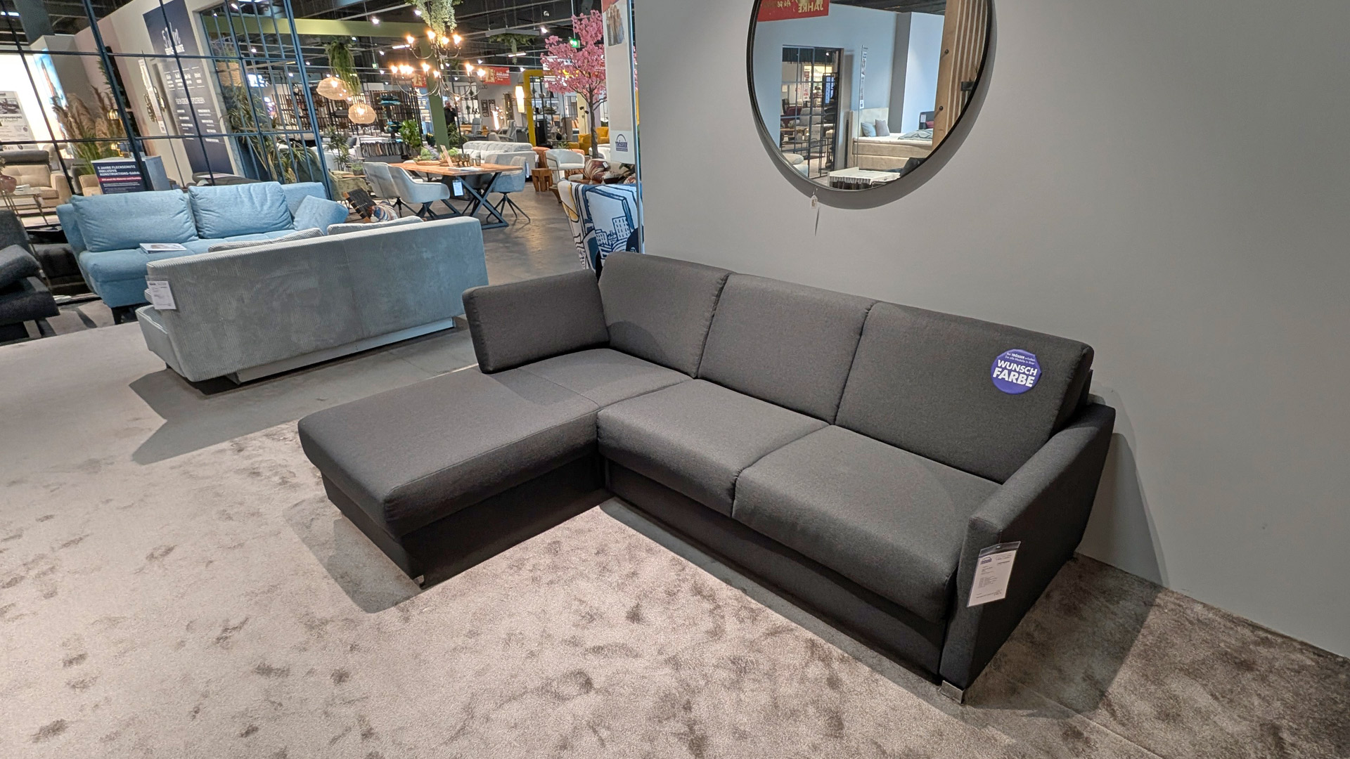 Bali Stoff Ecksofa inkl. Schlaffunktion mit Matratze und Bettkasten