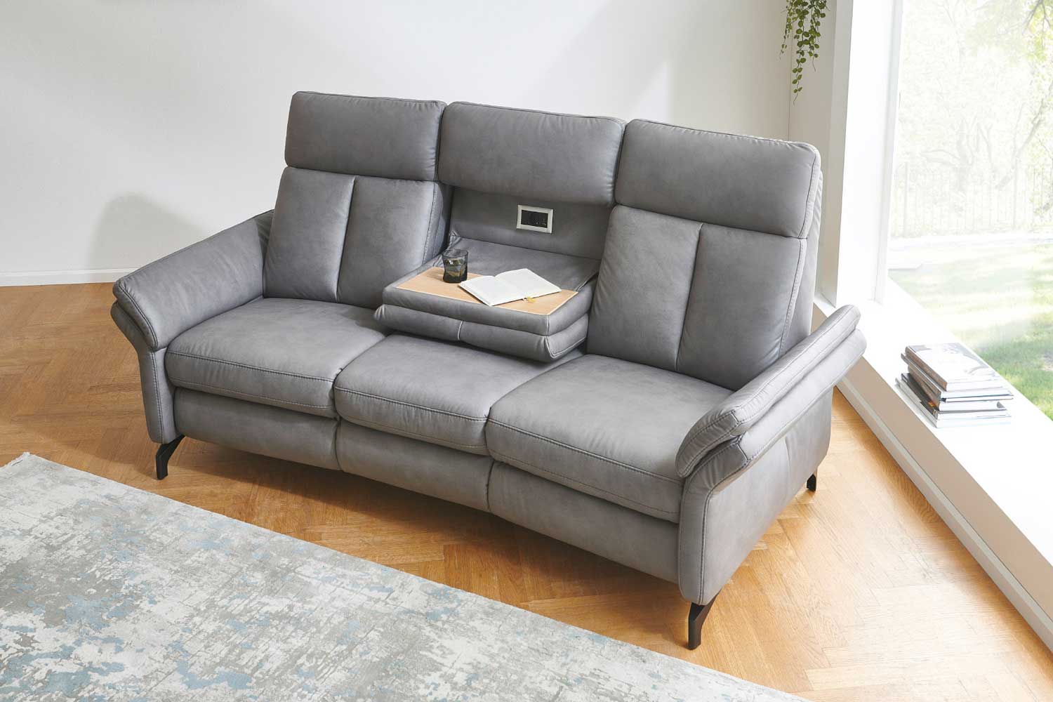 3 Sitzer Rundsofa optional mit Funktionen