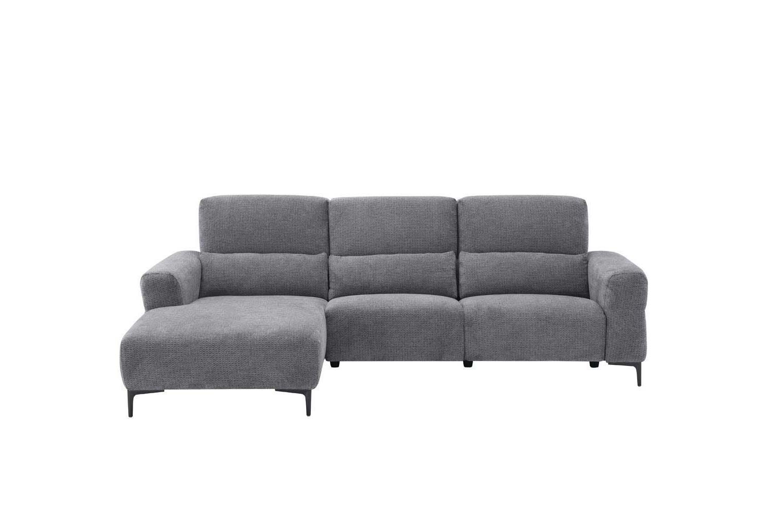 Ecksofa inkl. motorischer Funktion im trendigen Retro Stoff 