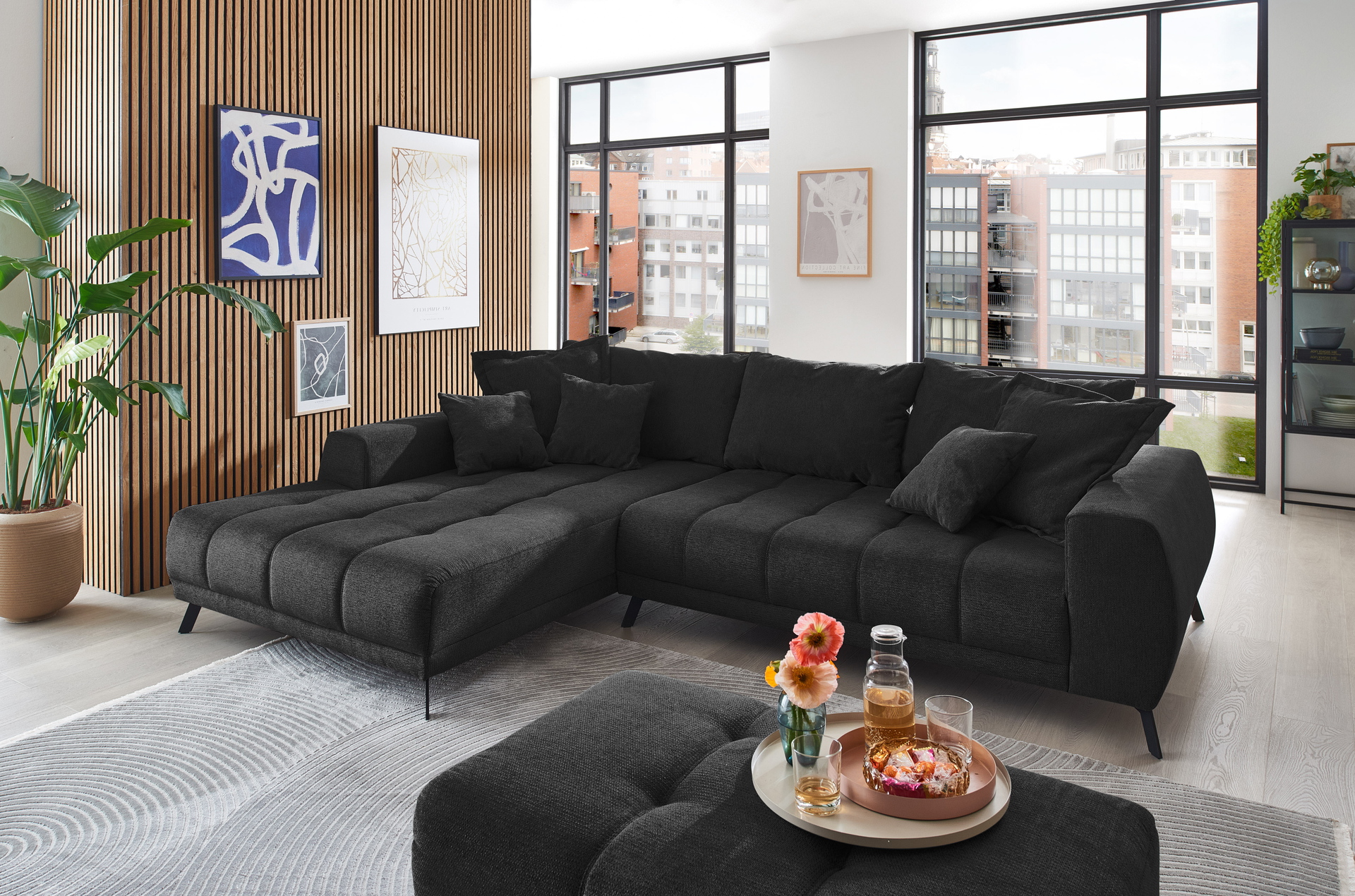 Stoff Ecksofa Abby in L-Form 