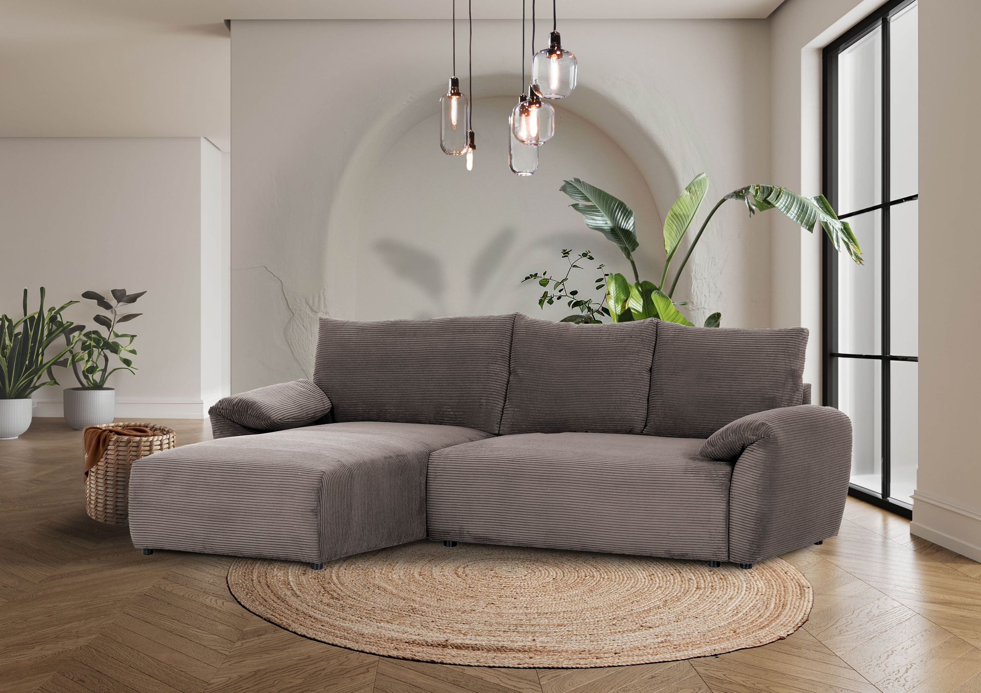 Ginger Moon Ecksofa Cuty mit Schlaffunktion in Trendstoff Cord-0310Cuty00WW.3
