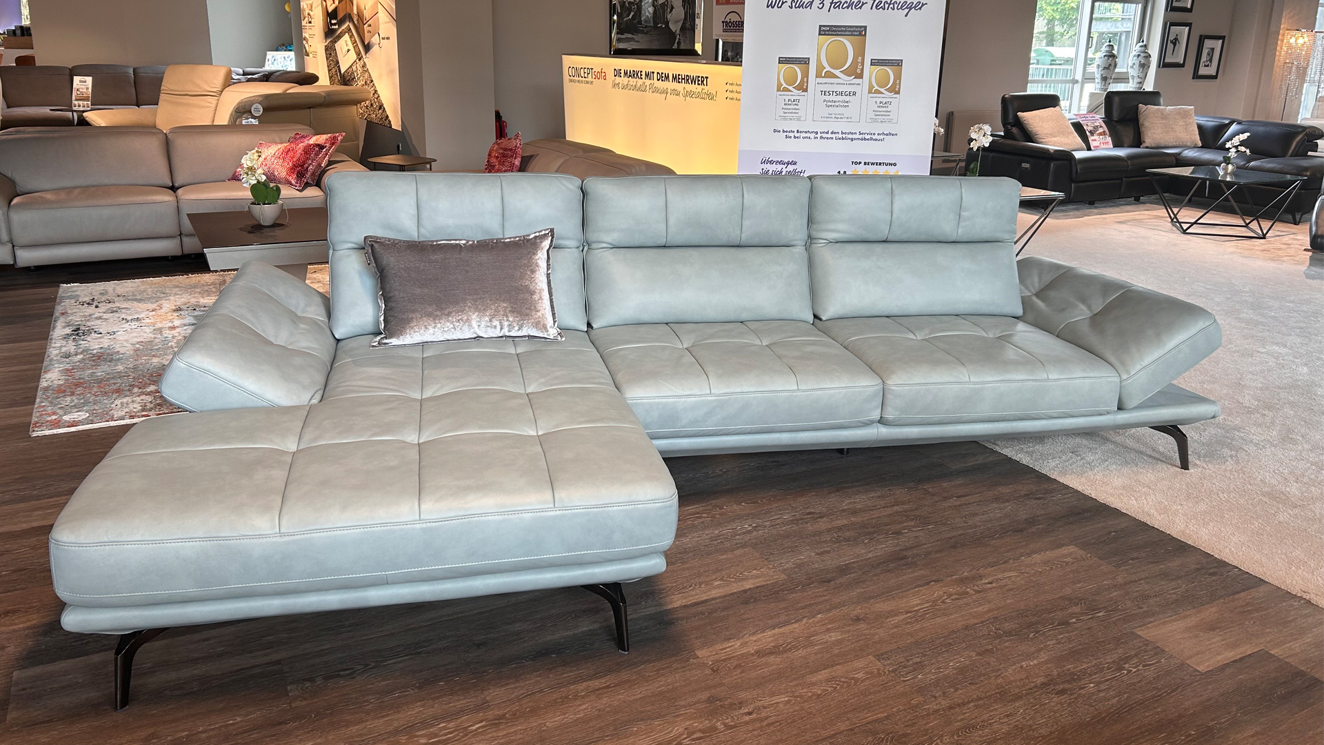 Cuoio Ecksofa in Leder mit manueller Sitztiefenverstellung -0597101900-35WW-A