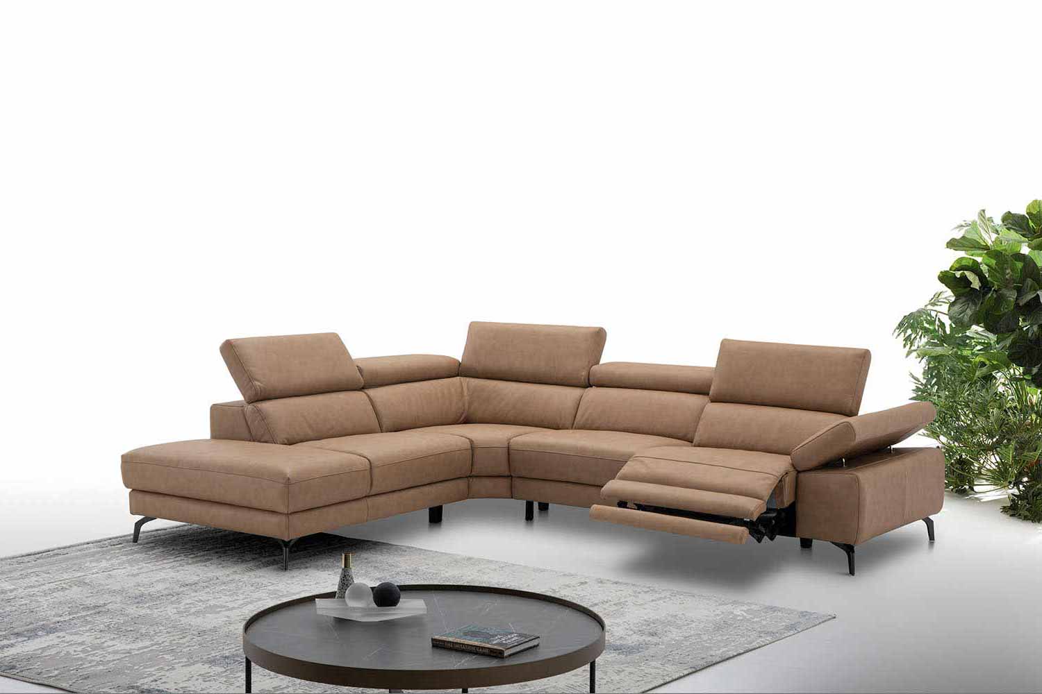 Ecksofa inkl. vielen Funktionen in Leder