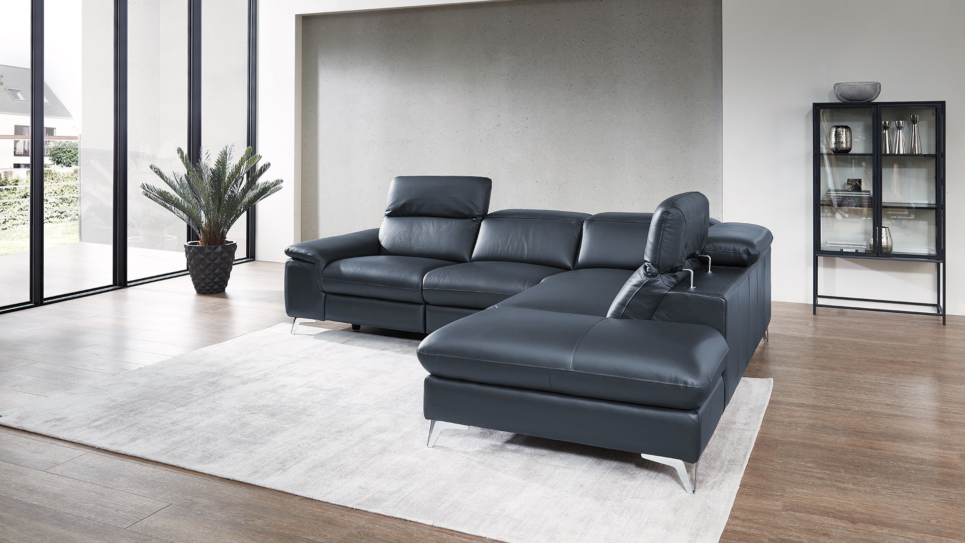 Ecksofa Seahawk mit manueller Kopfteilverstellung in Leder -05970213-WW.7