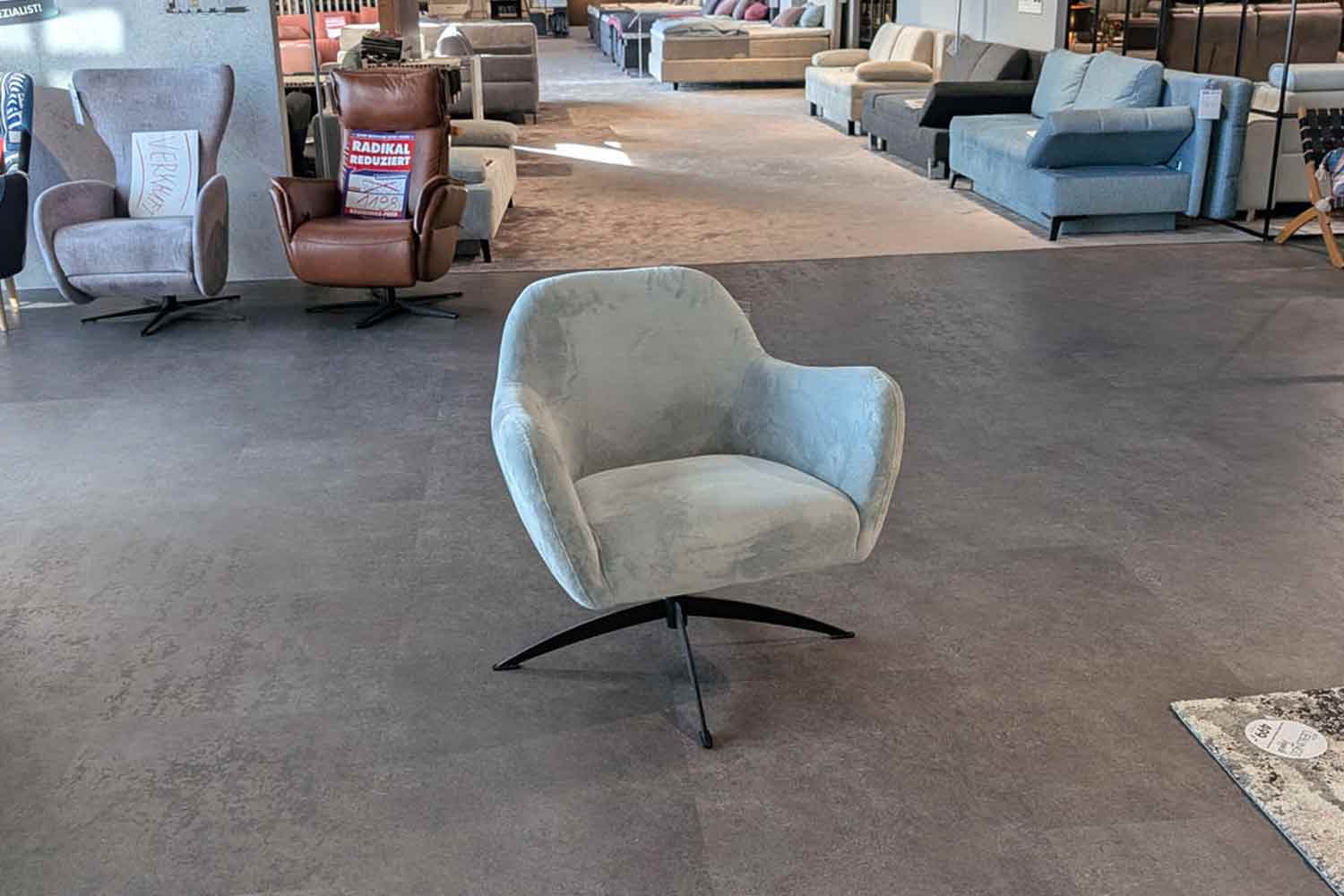 Sessel inkl. Drehfunktion in Samtstoff