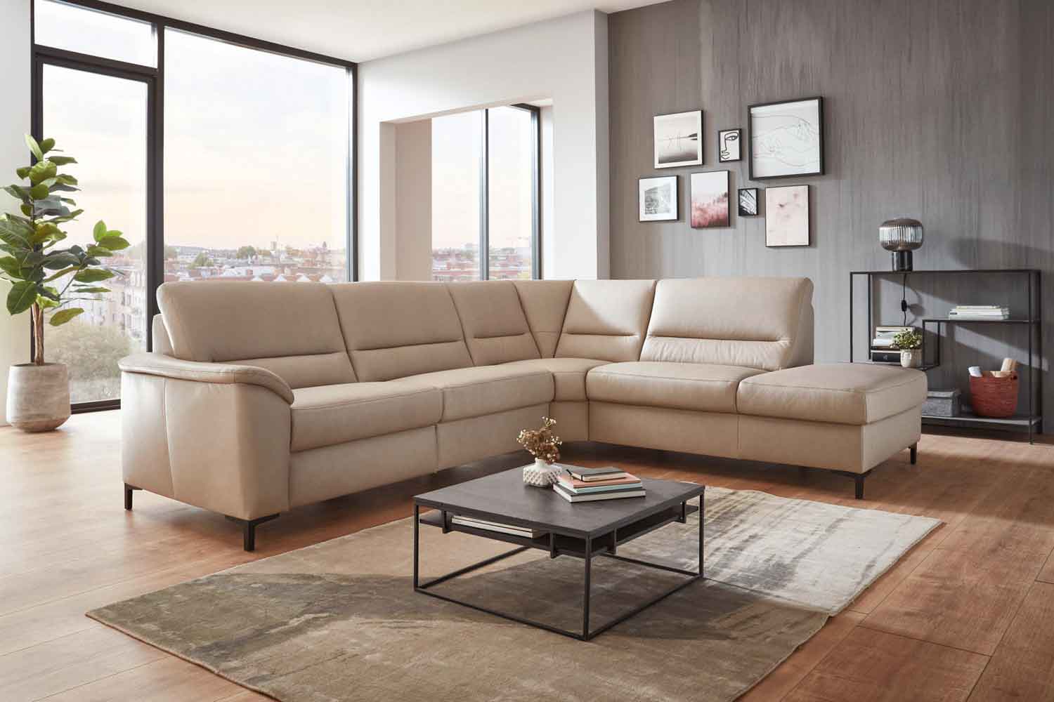 Modulmaster Ecksofa Cosmos High in Leder