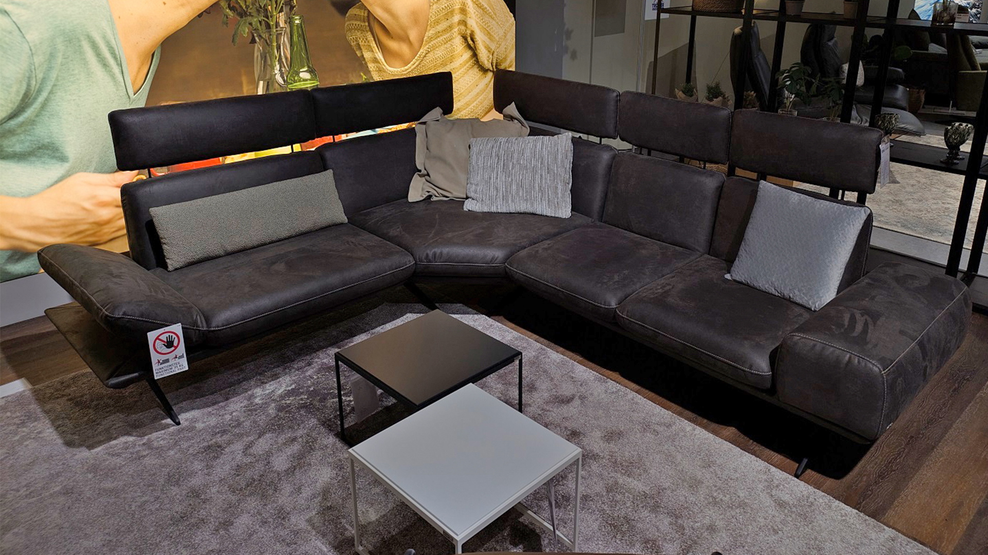 Koinor Ecksofa mit Kopfteilverstellung in Mikrofaser-0160035005-33WW-A