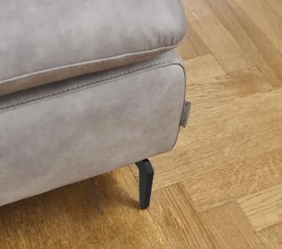 Ecksofa Lavina mit Funktion in Leder Eisgrau rechts