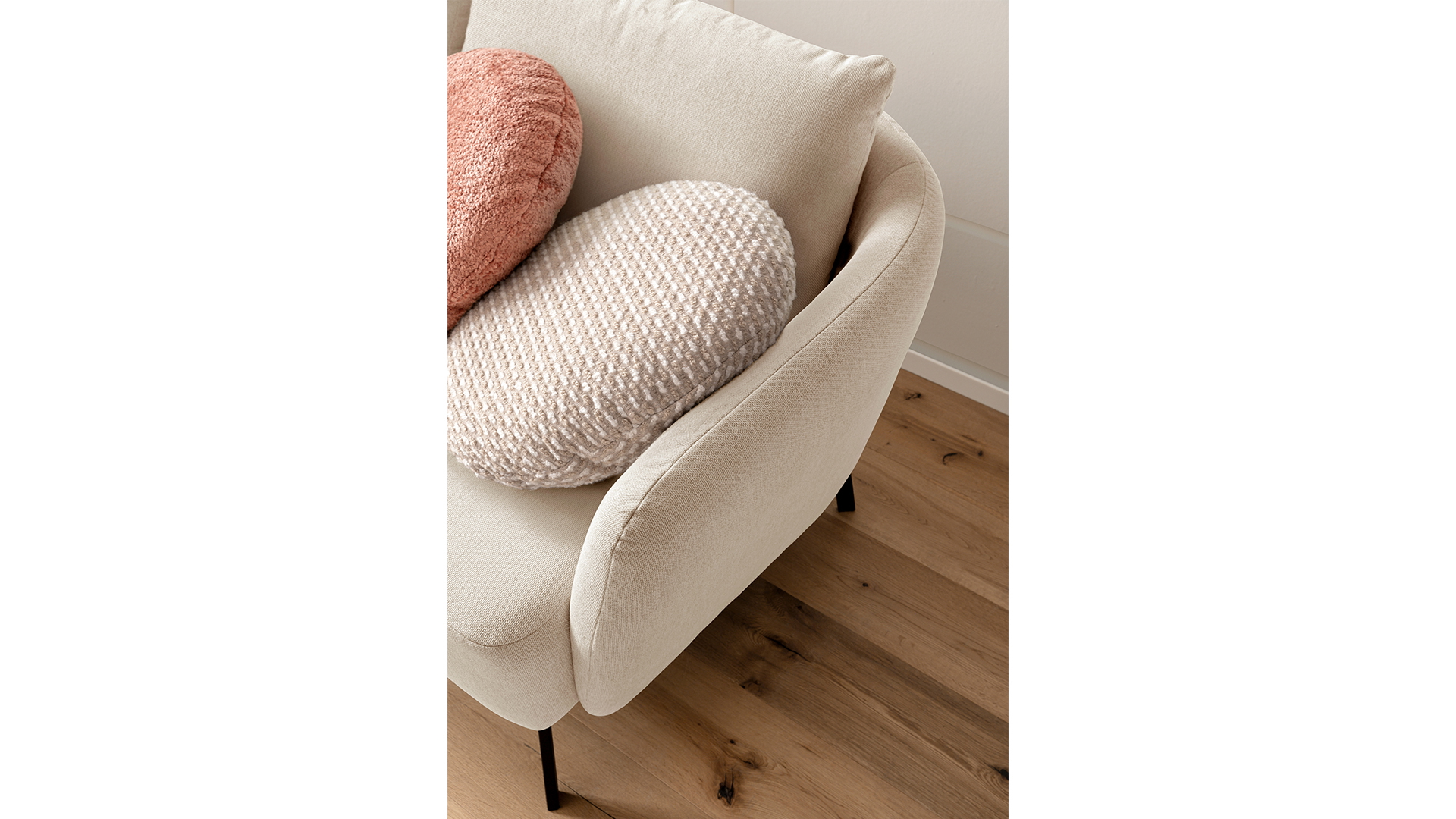 Ecksofa Neela mit losen Rückenkissen Stoff