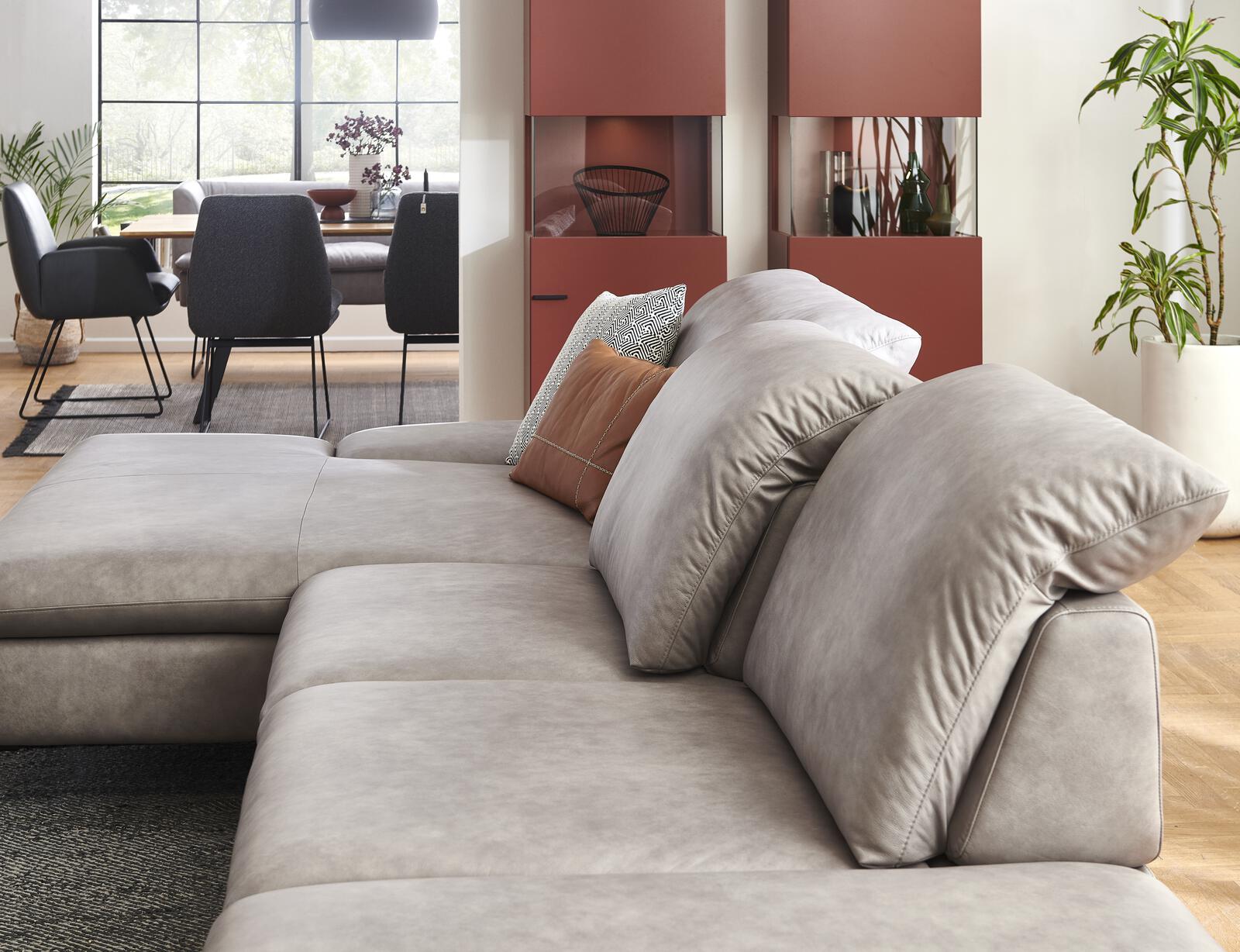 Ecksofa Lavina mit Funktion in Leder