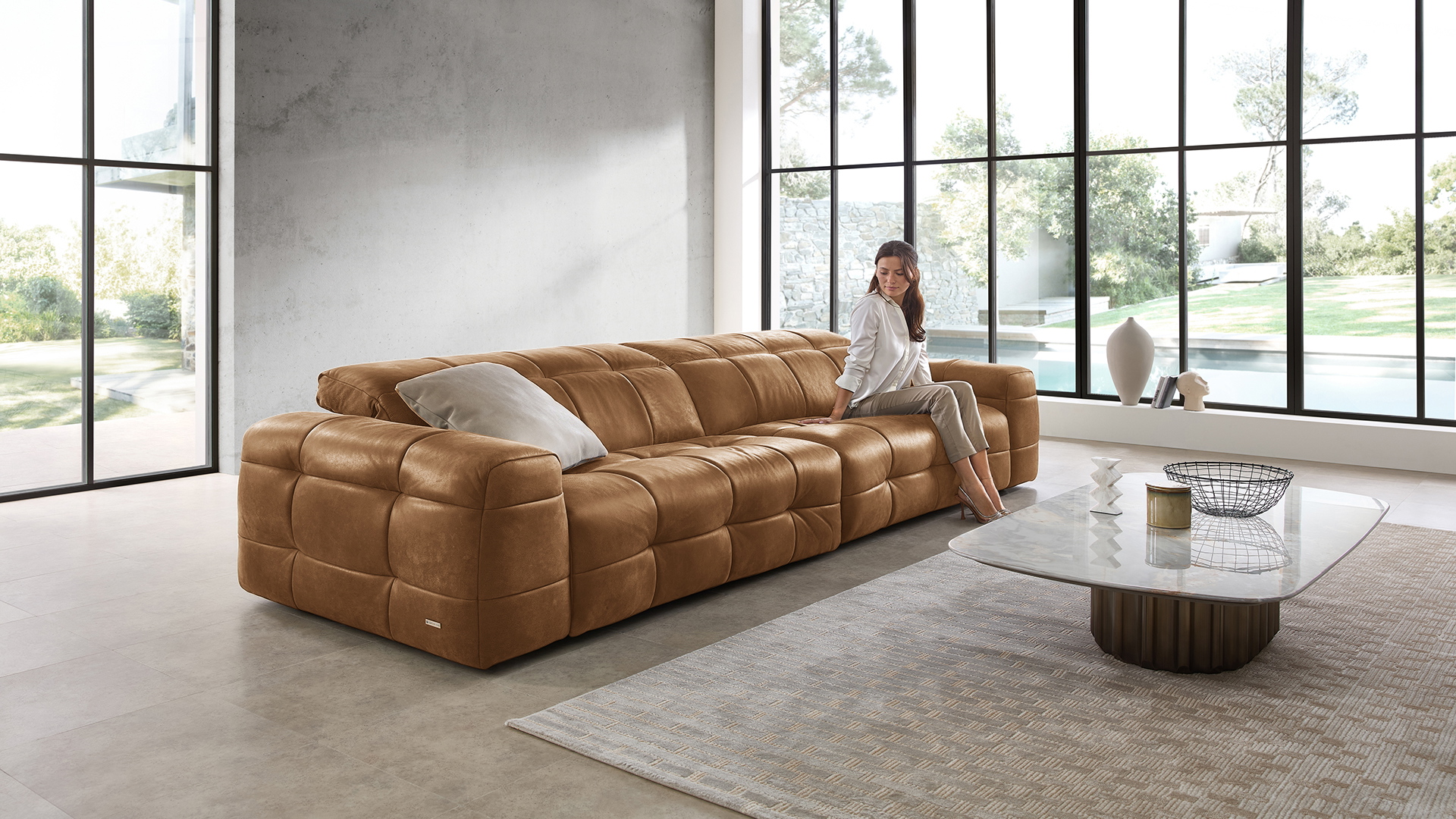 CAMPO DE´FIORI Designer Sofa Maxime mit Kopfteilverstellung in Leder CAMPO DE´FIORI Designer Sofa Maxime mit Kopfteilverstellung in Leder-05960131WW
