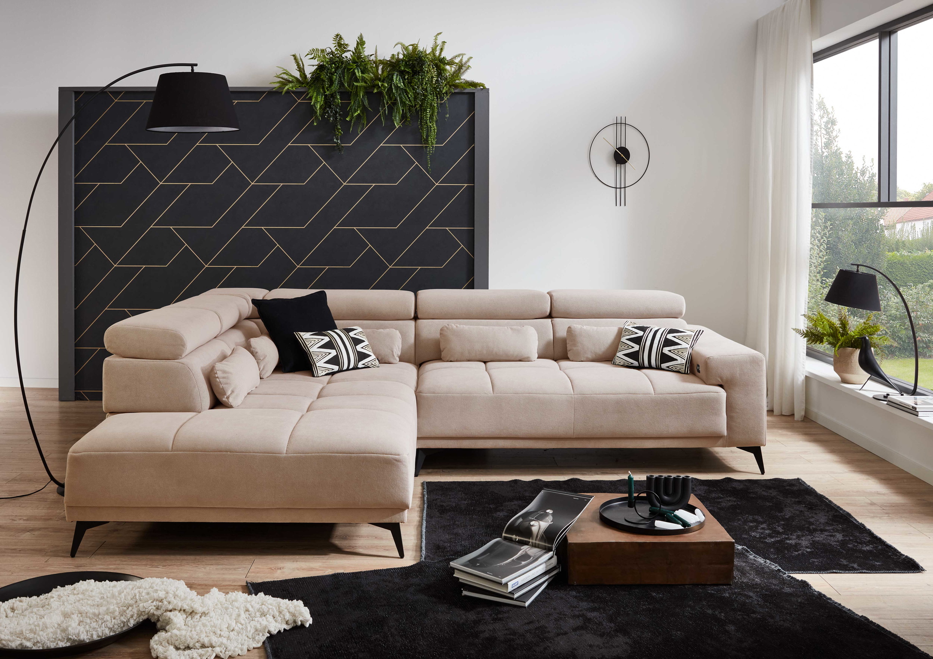 Ecksofa Wave 2.0 mit motorischen XL-Sitzvorzug in Stoff-0646Wave2.0WW