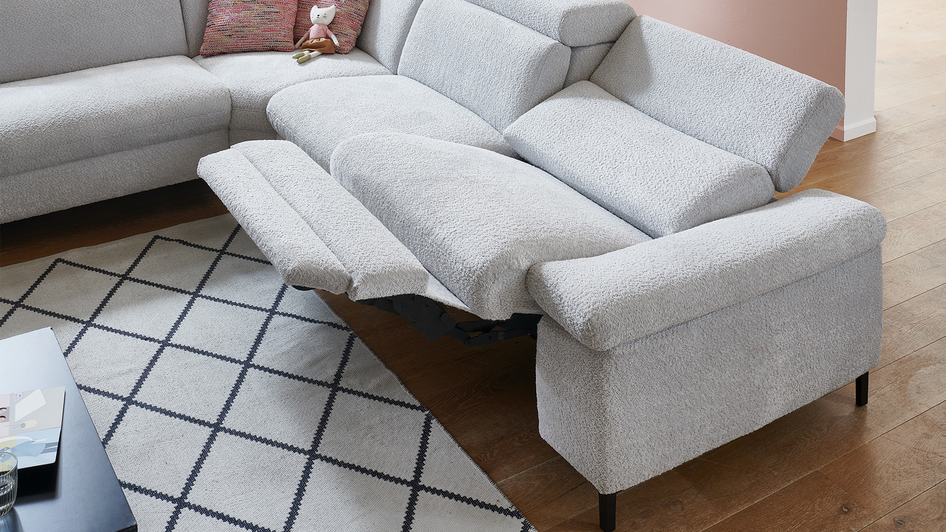 Modulmaster Ecksofa Stoff L-Form Federkern Silver Modulmaster Ecksofa Stoff L-Form Federkern Silver-01260301WW