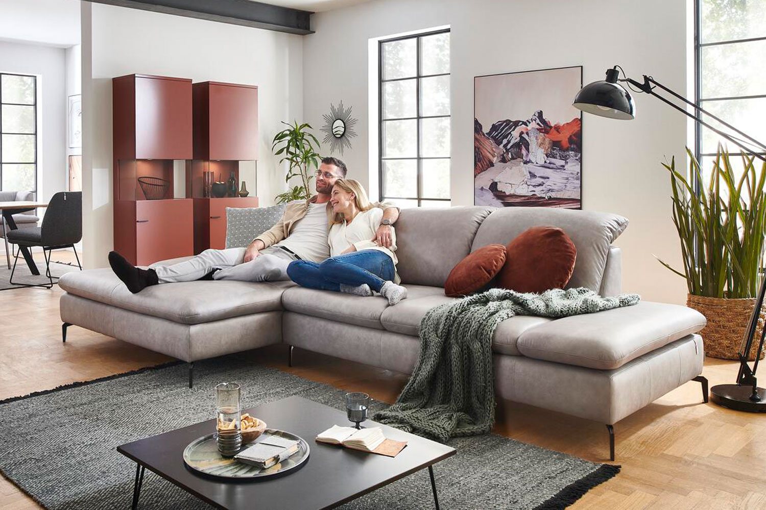 Ecksofa Lavina mit Funktion in Leder Ecksofa Lavina mit Funktion in Leder