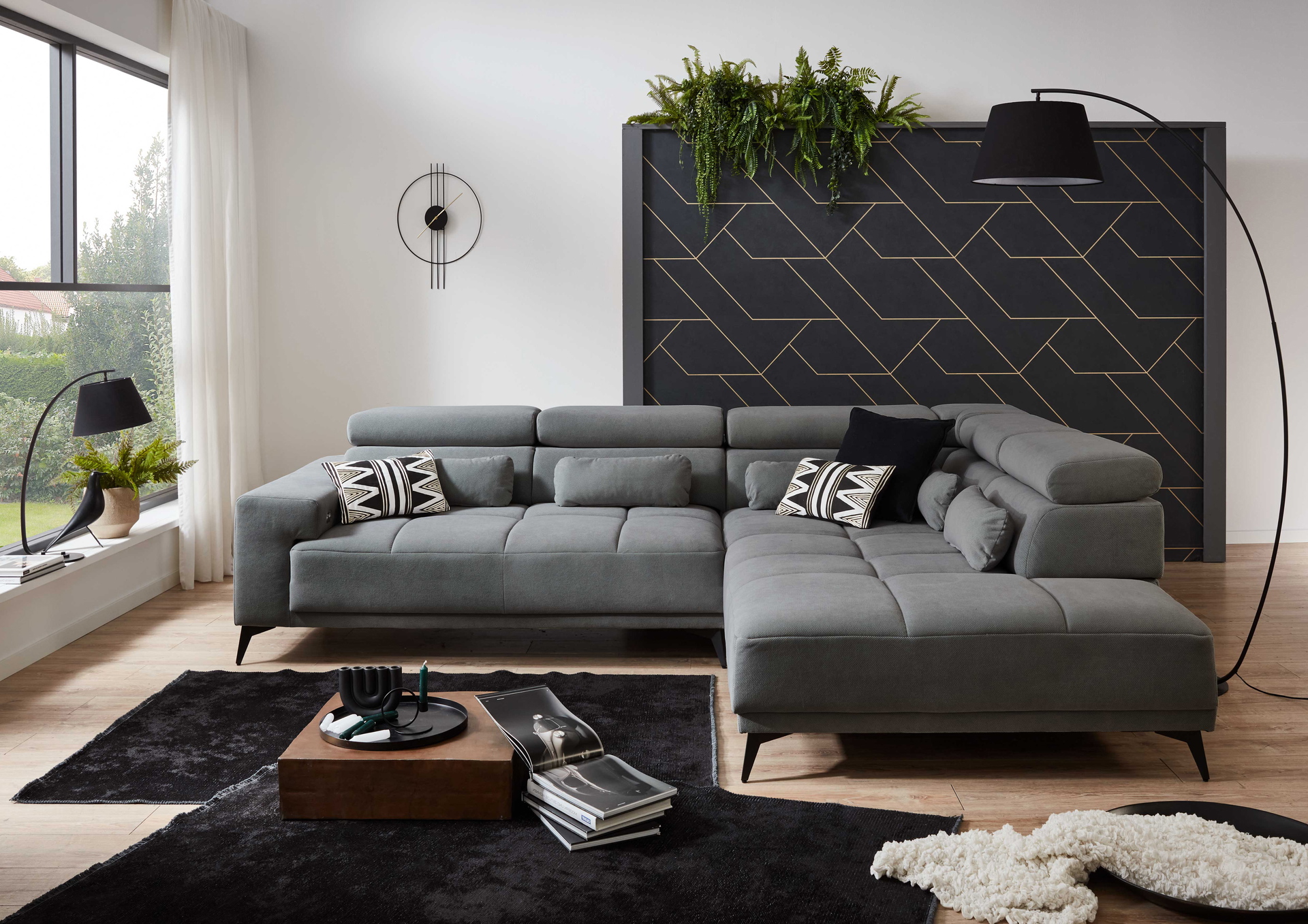 Ecksofa Wave 2.0 mit motorischen XL-Sitzvorzug in Stoff-0646Wave2.0WW