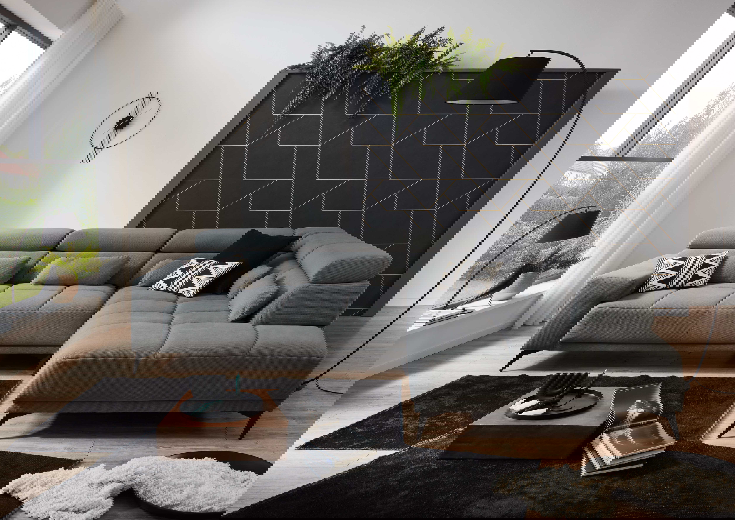 Ecksofa Wave 2.0 mit motorischen XL-Sitzvorzug in Stoff-0646Wave2.0WW