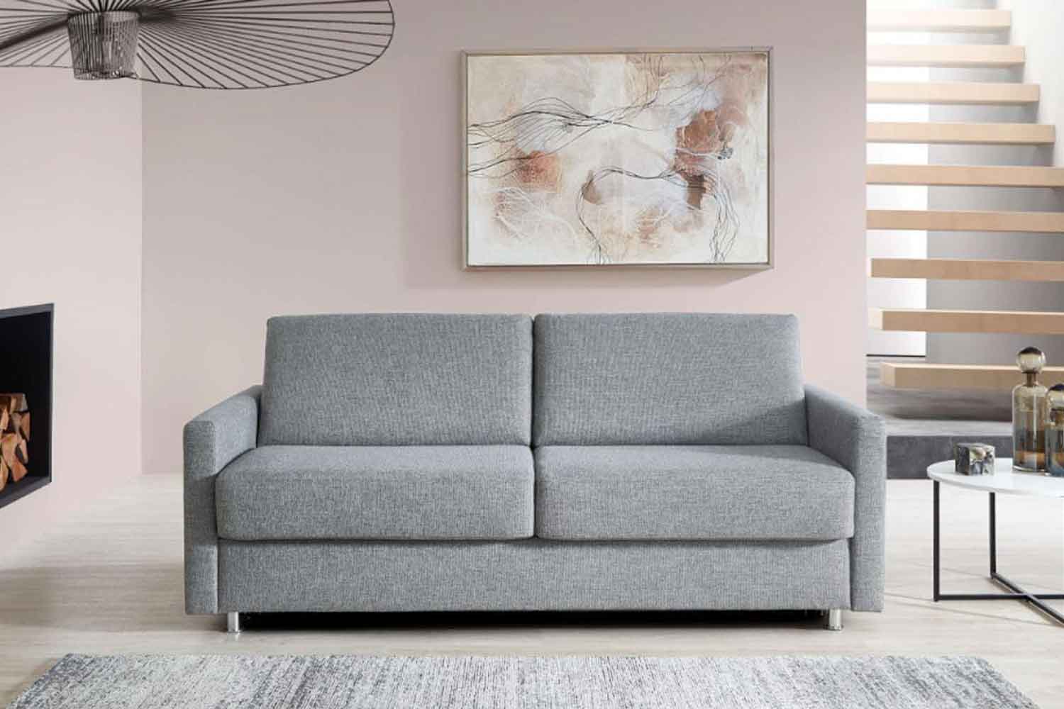 Bali Schlafsofa inkl. Matratze und Lattenrost in Stoff