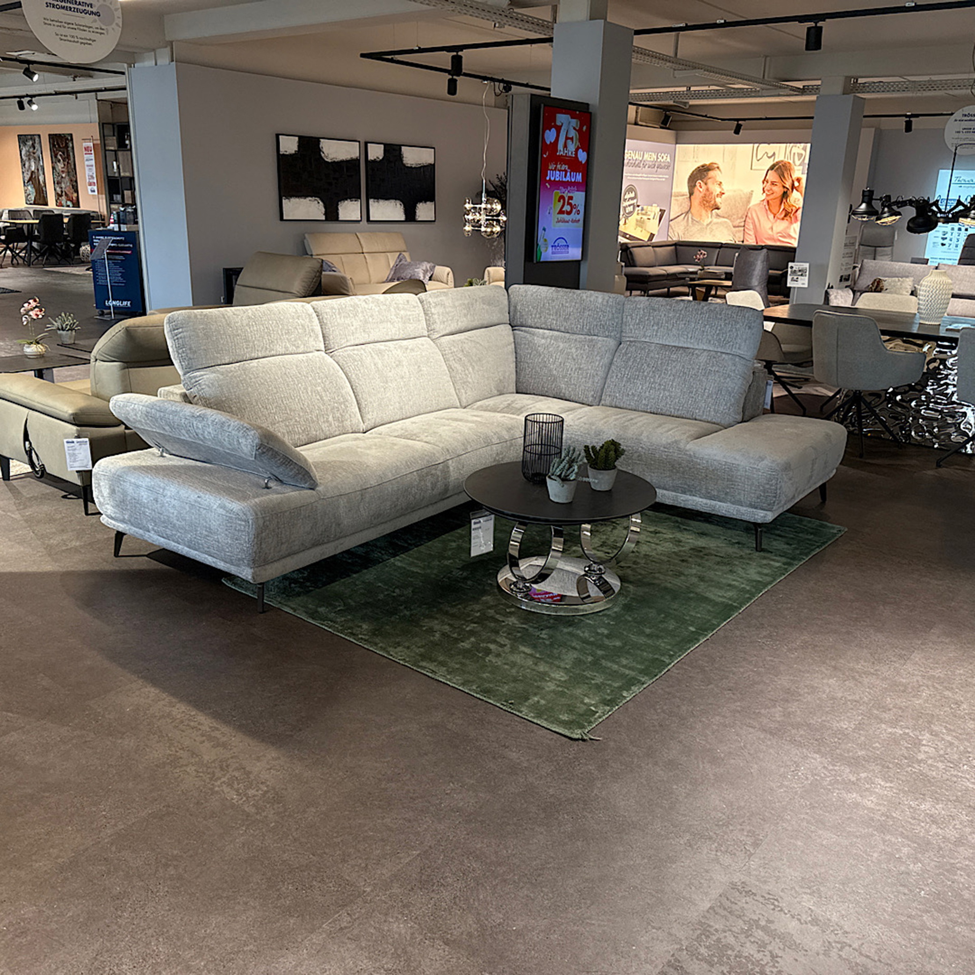 Cuoio Stoff Ecksofa inkl. manueller Kopfteilverstellung-0597101700-45WW-A