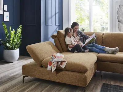 Ecksofa Lavina in Stoff Kurkuma links