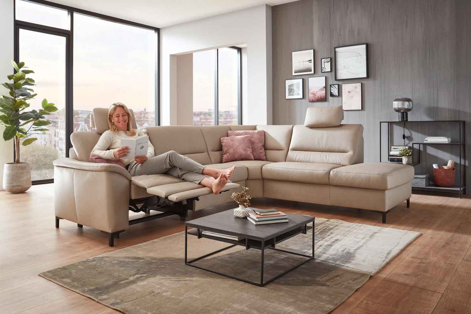 Modulmaster Ecksofa Cosmos High in Leder