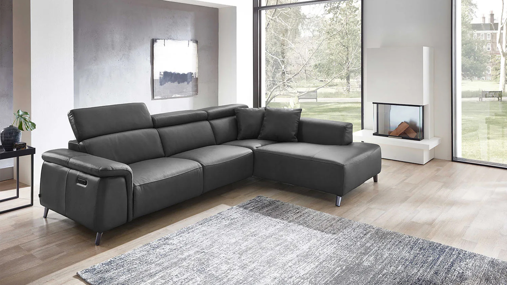 Ecksofa Firenze mit motorischer Relaxfunktion in Leder -05970318W3