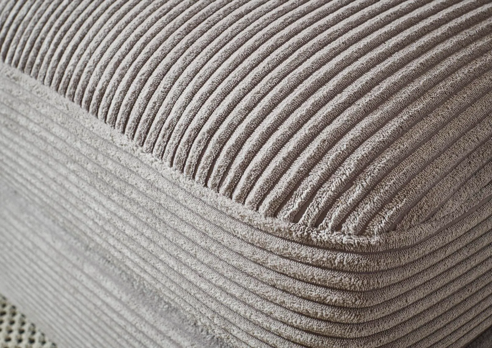 Cord Ecksofa inkl. Kissen Grau links