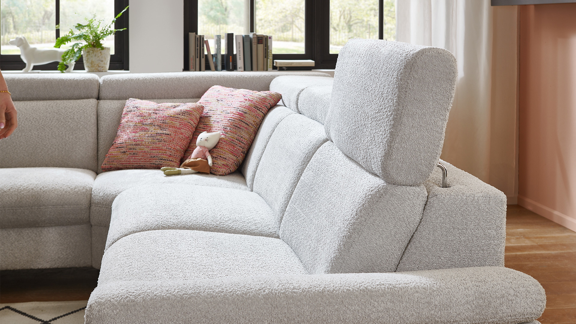 Modulmaster Ecksofa Stoff L-Form Federkern Silver Modulmaster Ecksofa Stoff L-Form Federkern Silver-01260301WW