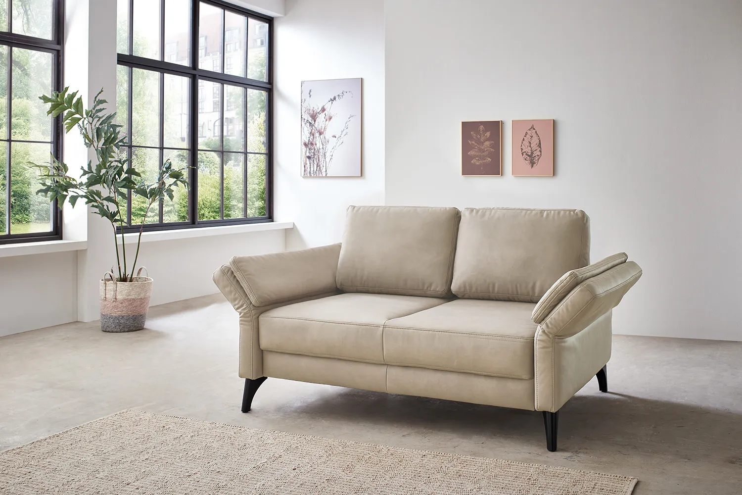 Schlafsofa in Stoff mit Easy Lift Funktion Beige