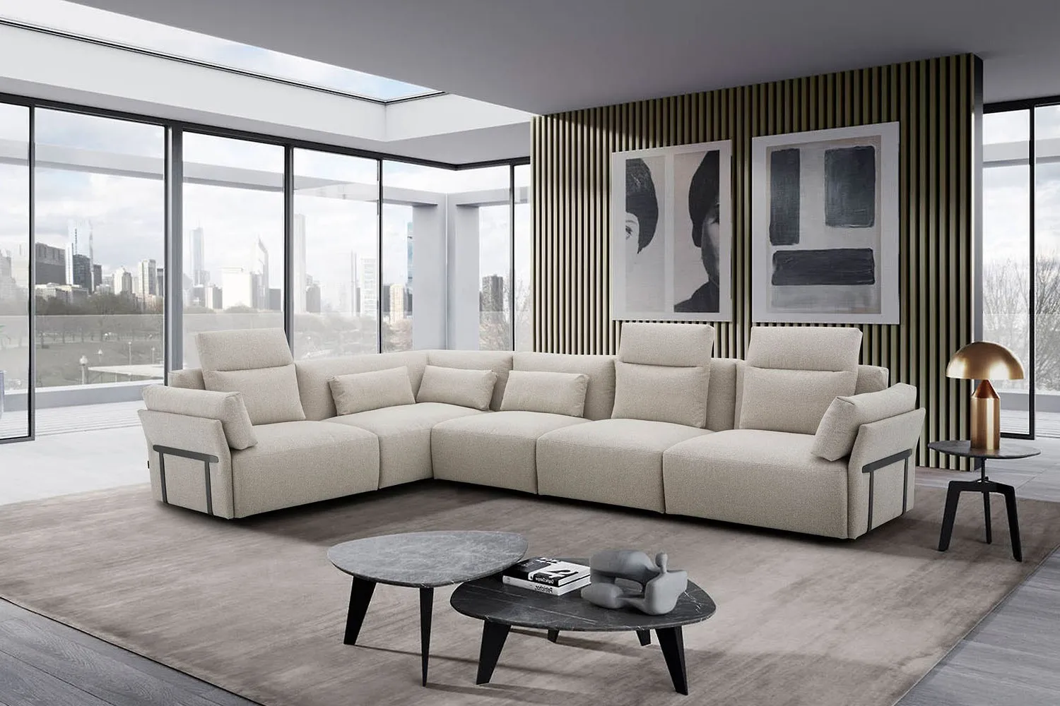 Ecksofa Alessandro inkl. Armteilverstellung Stoff