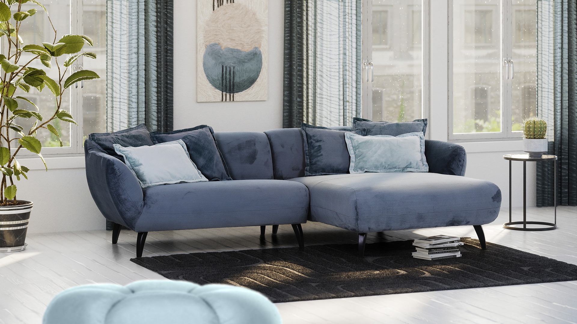 Ginger Moon Ecksofa Mocca mit Kissen in Stoff-0310Mocca01WW