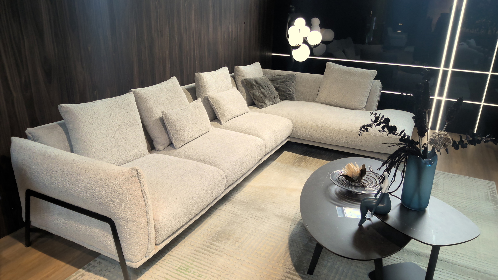 Campo de Fiori Ecksofa Valentina mit Kissen in Bouclé -0596001700-44WW-A
