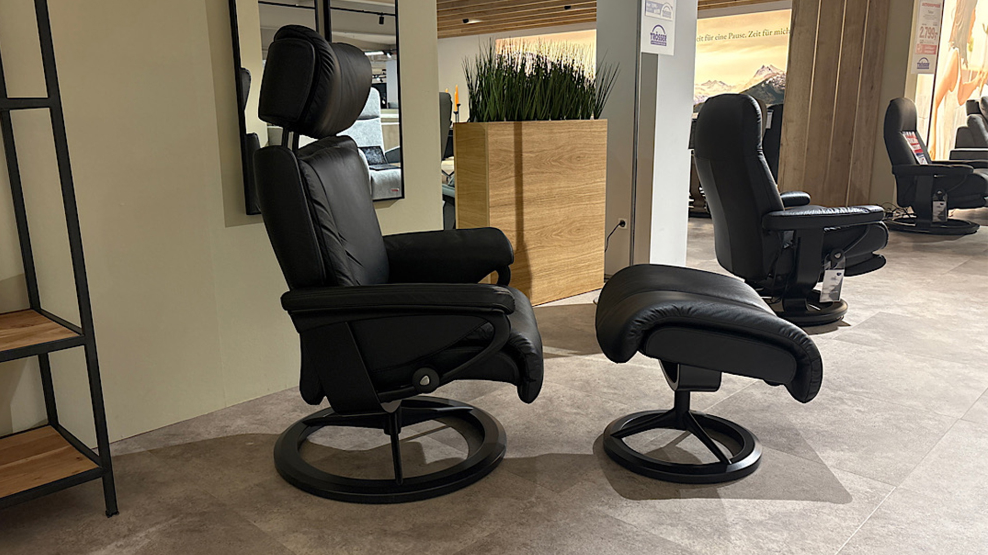 Stressless Sessel Magic mit Hocker in Leder 