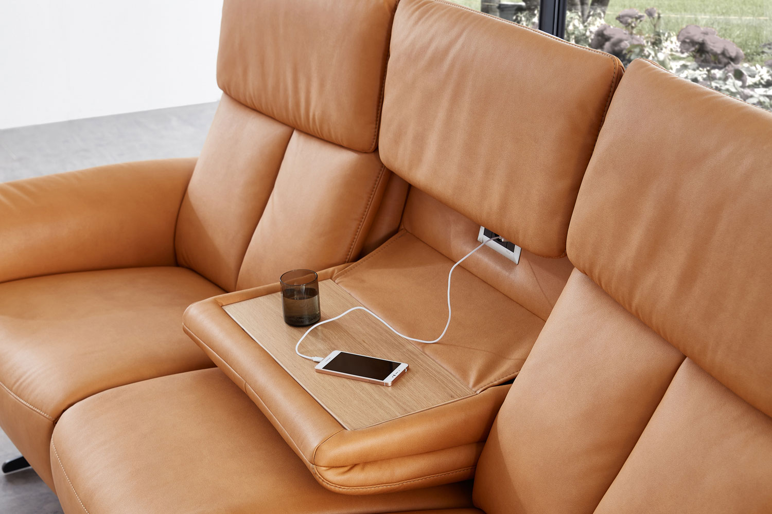 Stoff Rundsofa mit optionalen Funktionen