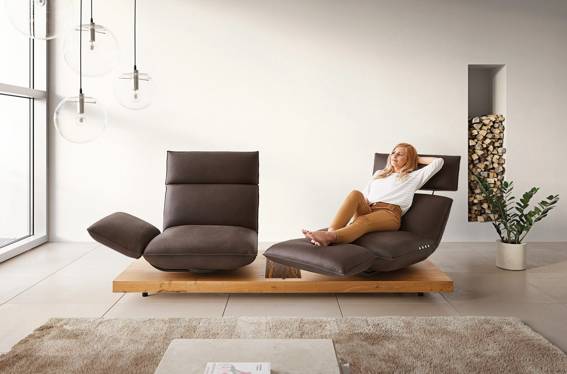 Koinor Ledersofa mit motorischer Funktion