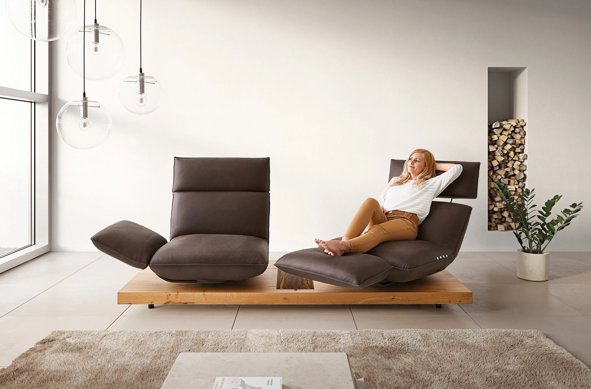 Koinor Ledersofa mit motorischer Funktion