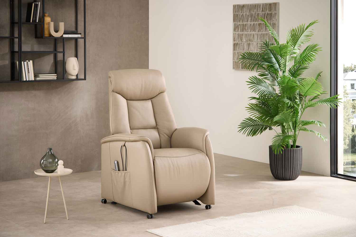 Relaxsessel mit Relaxfunktion und Aufstehhilfe Lederlook