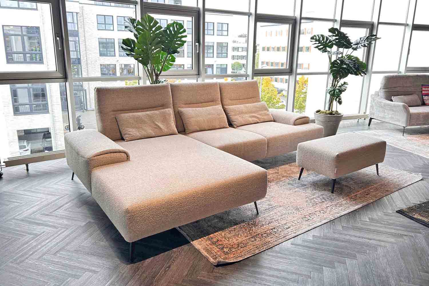 W. Schillig Ecksofa inkl. manueller Sitztiefenverstellung in Stoff 