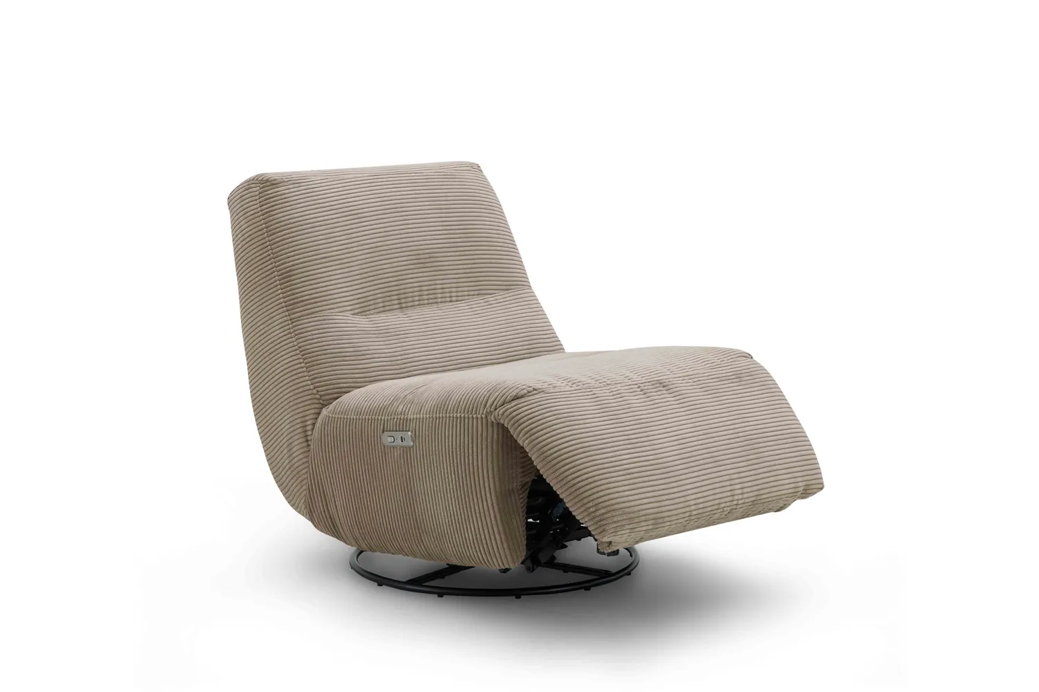 Schaukelsessel inkl. motorischer Relaxfunktion in Trendstoff Cord Beige