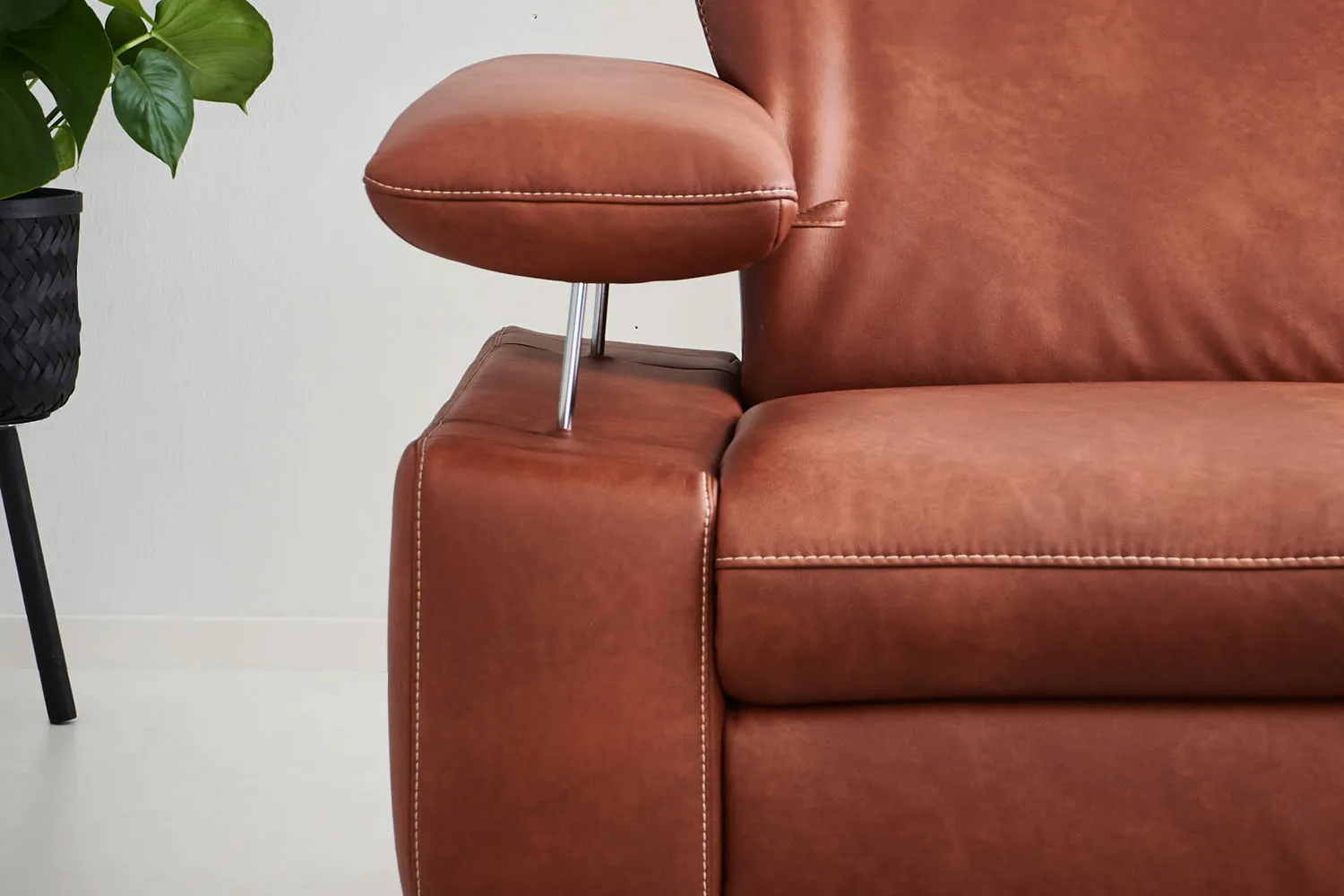Stoff Ecksofa in L-Form Braun links