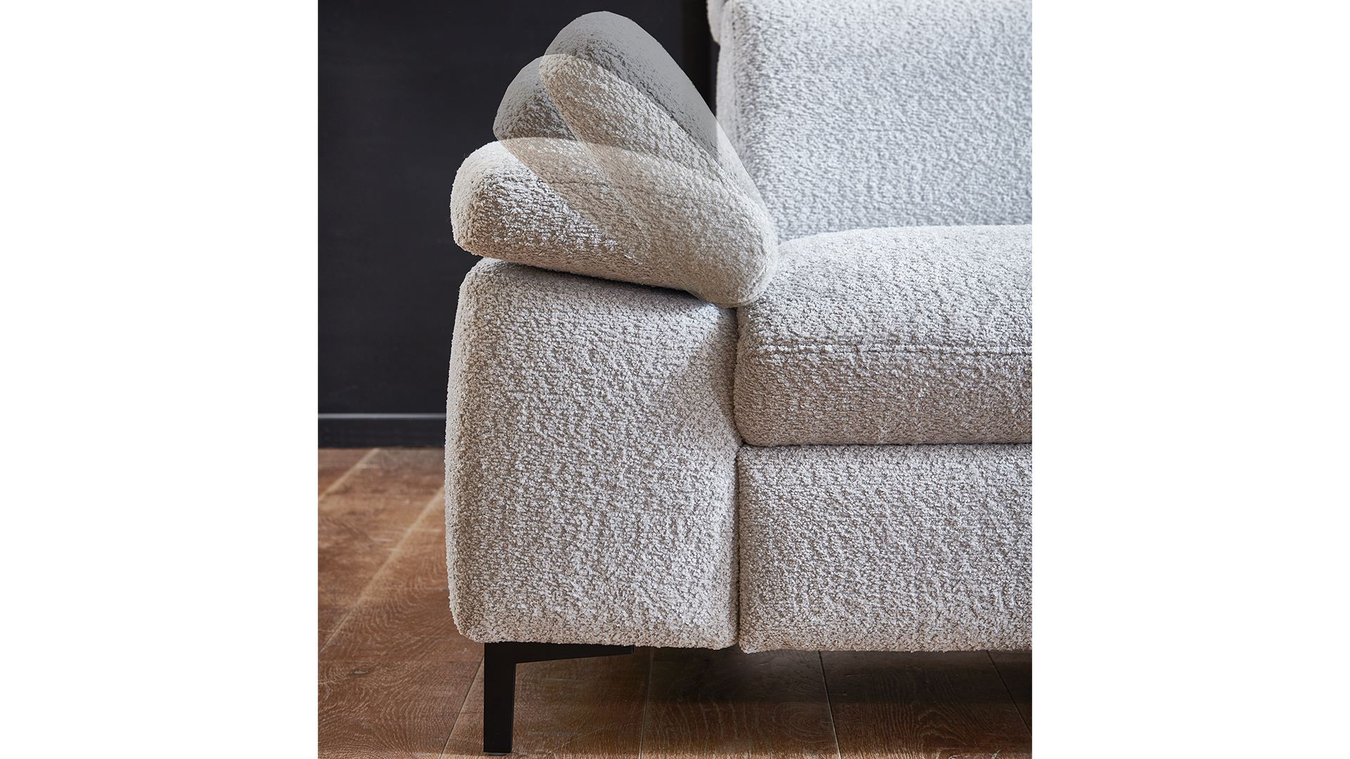 Modulmaster Ecksofa Stoff L-Form Federkern Silver-01260301WW