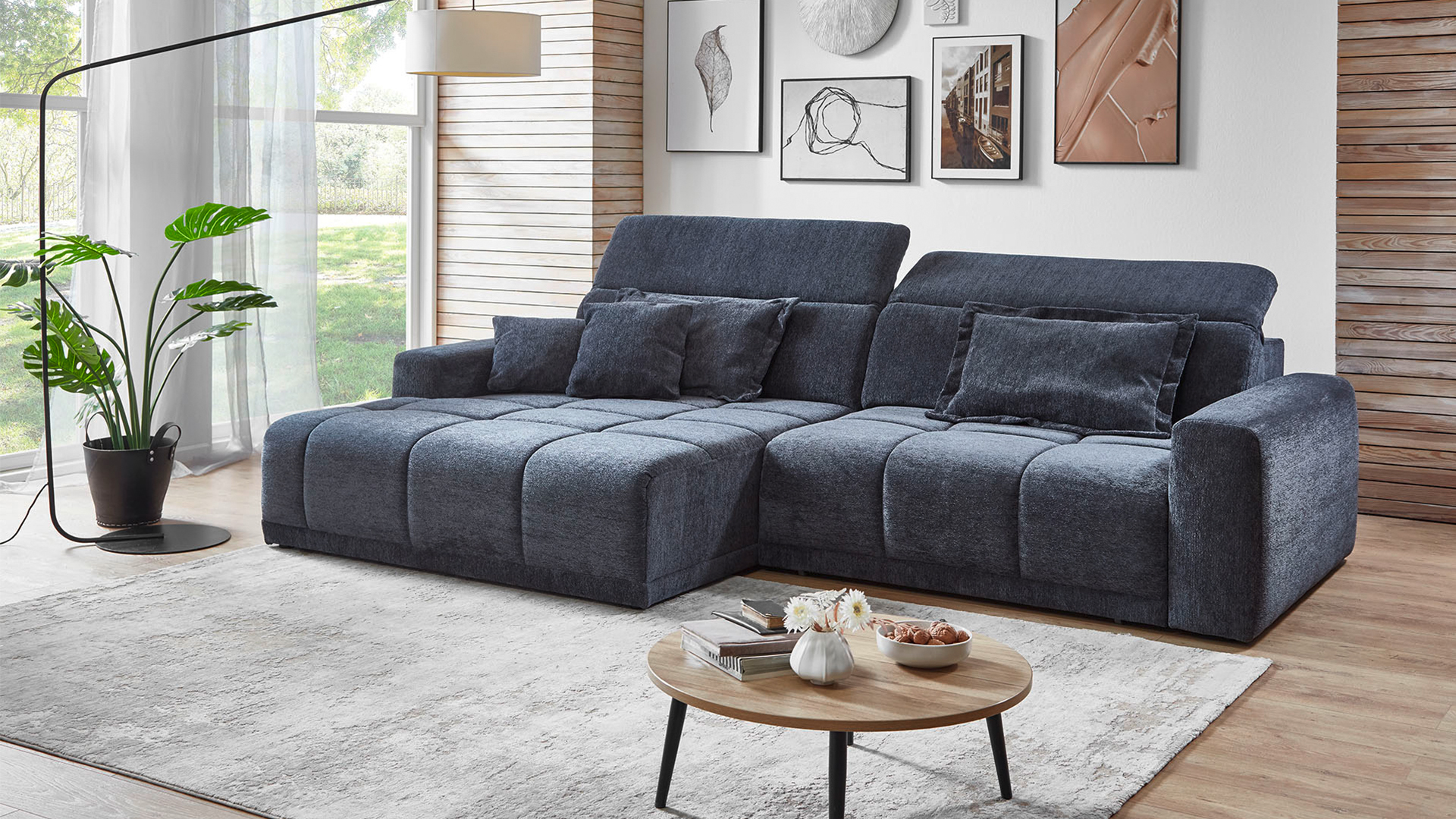 Ecksofa Brook mit motorischem Sitzvorzug in Stoff Ecksofa Brook mit motorischem Sitzvorzug in Stoff-0646Brook00WW