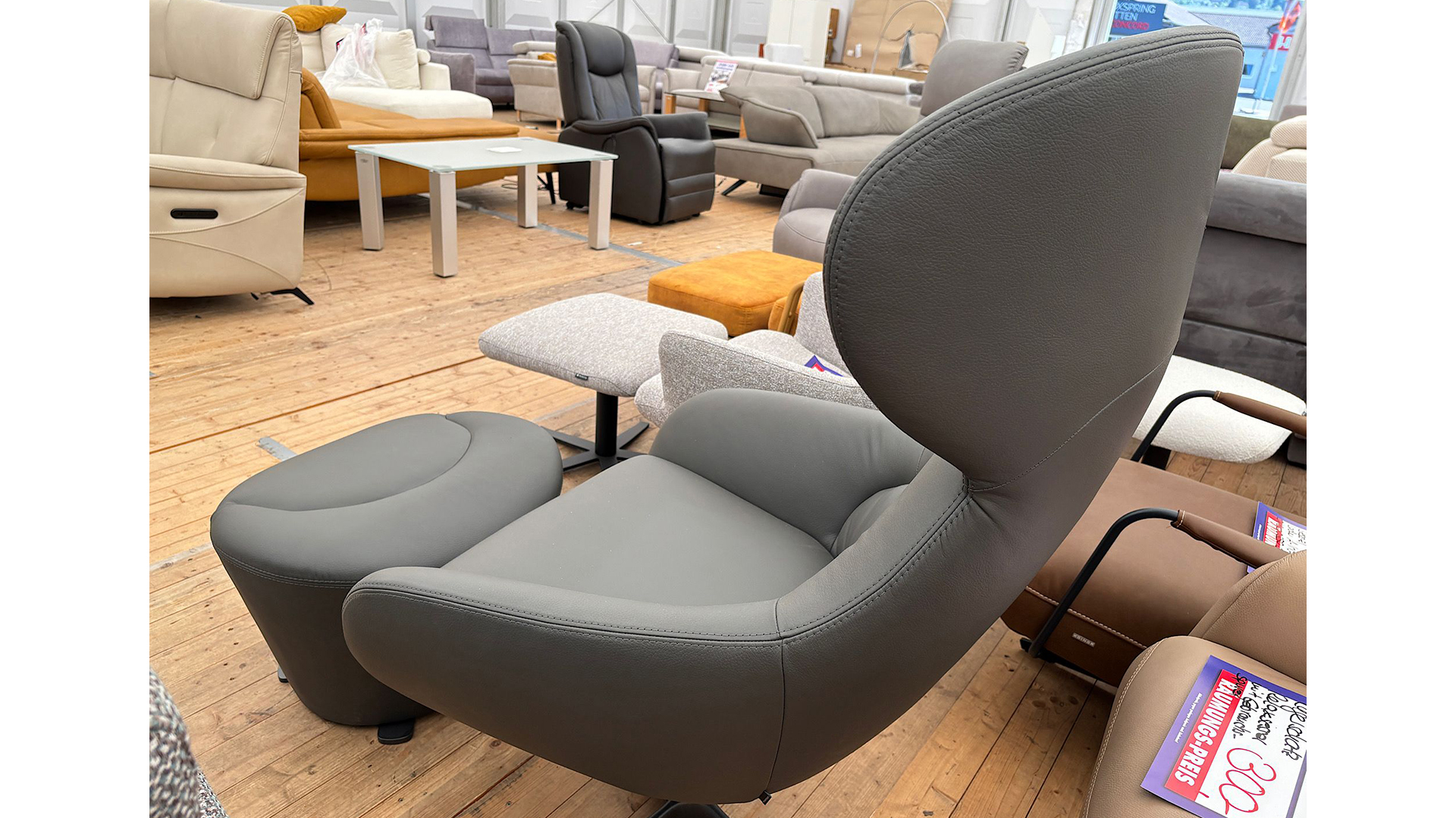 Musterring Match It Sessel mit Hocker in Leder-017408100-34WW-A